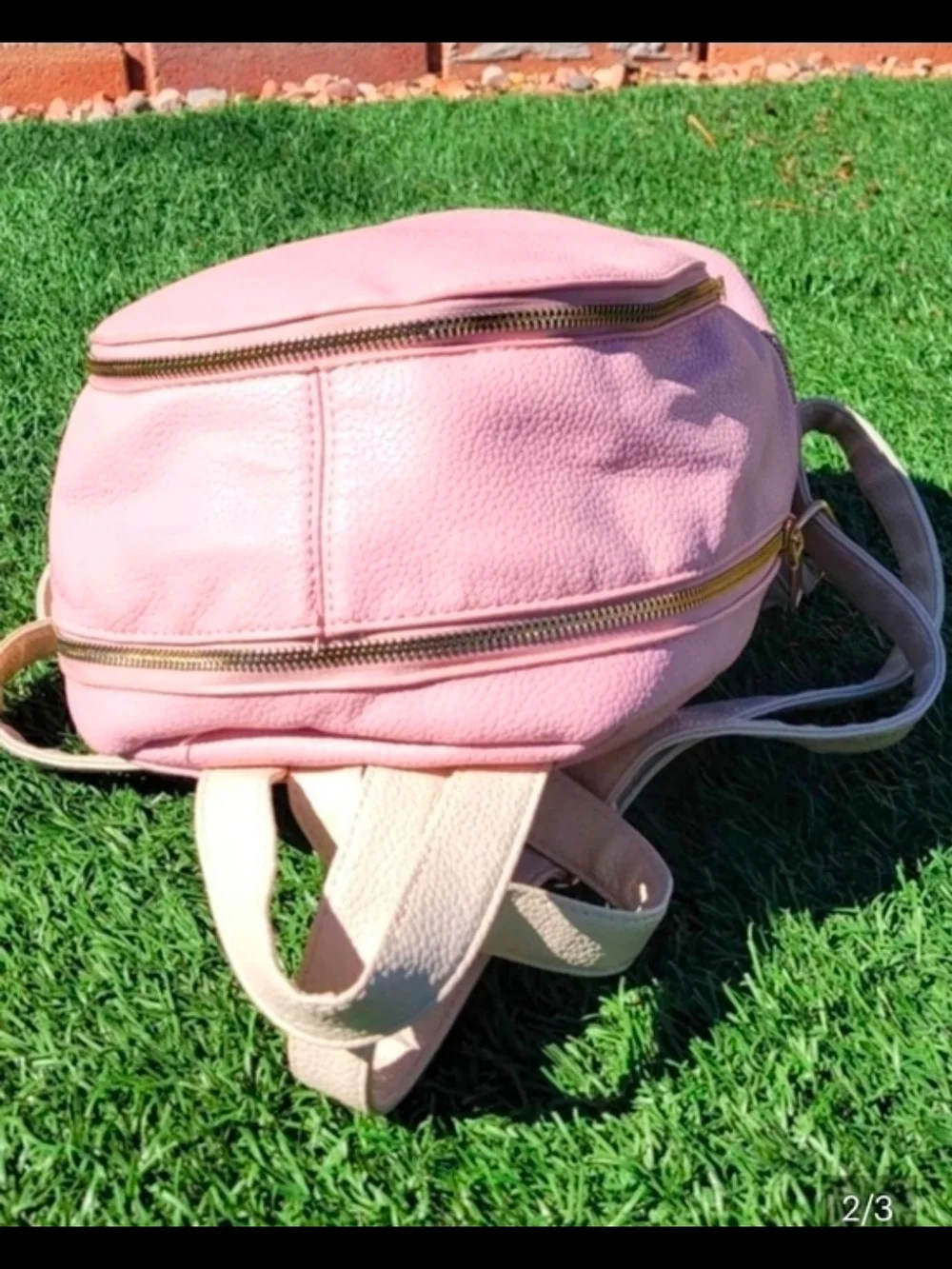 Pink Women's Faux Leather Mini Backpack